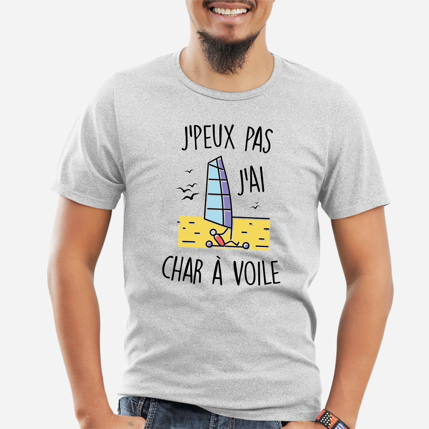 T-Shirt Homme J'peux pas j'ai char à voile