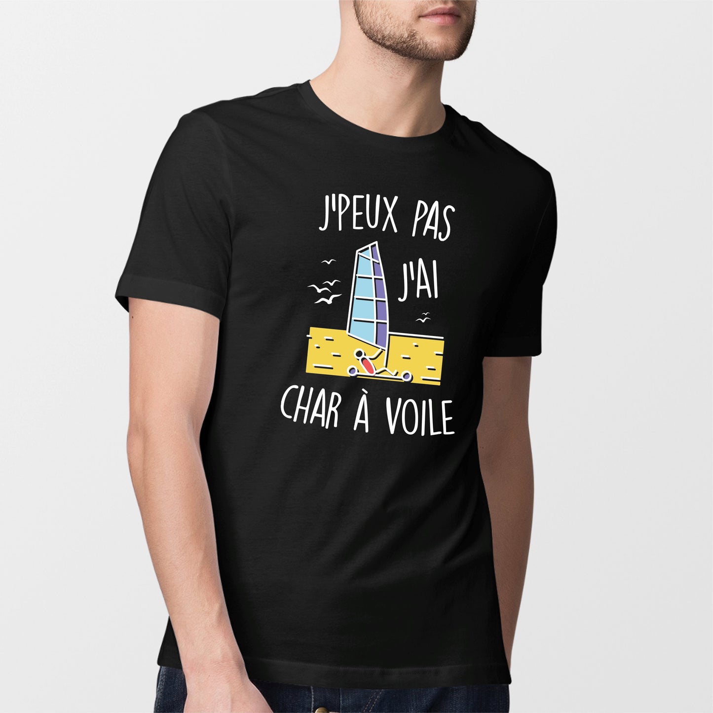 T-Shirt Homme J'peux pas j'ai char à voile